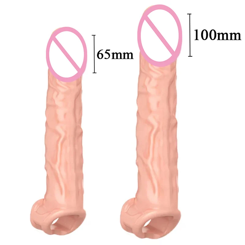 Long Love Condoms Penis SleeveReusable Condoms Enlargement Delay Ejaculation Male Extend Dildo Sex Toy for Men Juguetes Sexules