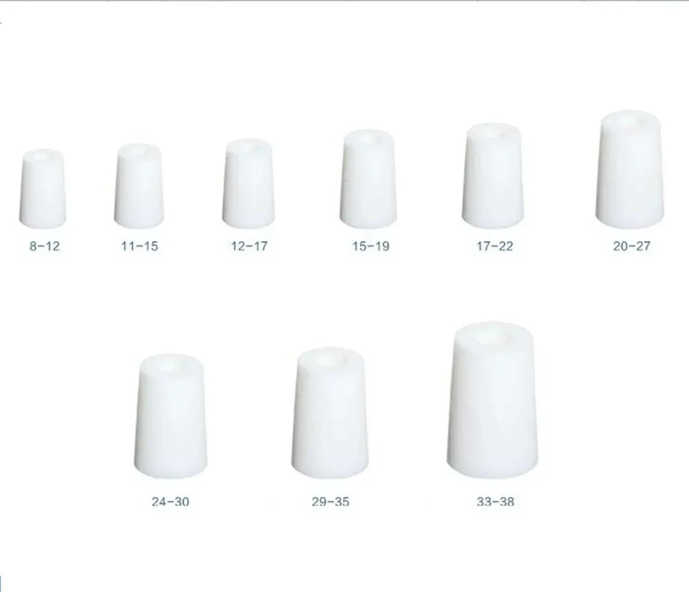 Upper X Down Dia 8x12 9x13 11x15 12x17 13x18 15x19 19x25 24x30 27x32mm Silicone Test Tube Stopper Without Sand Core