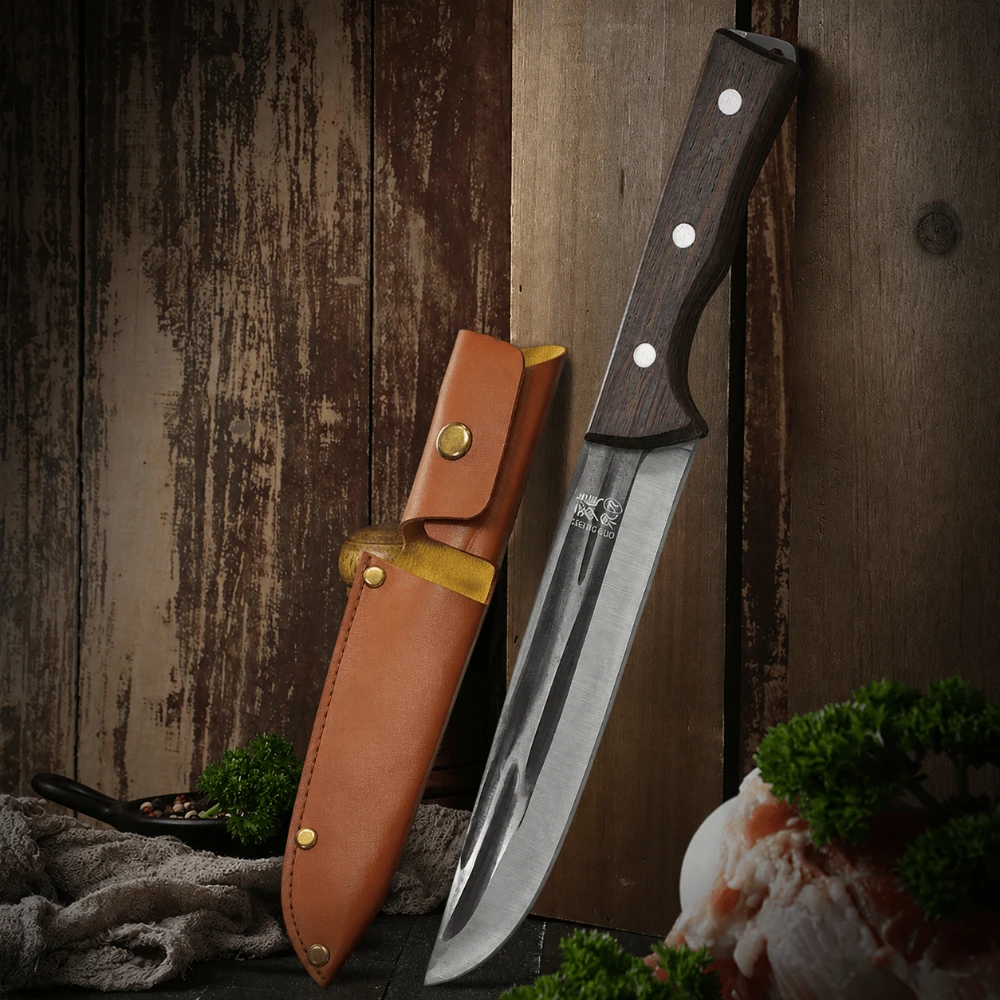 1PC Kitchen Boning Knife Forged Boning Slicing Knife Chef fillet Knife Ultra-sharp New Butchering Knife Hand-forged Meat Scraper