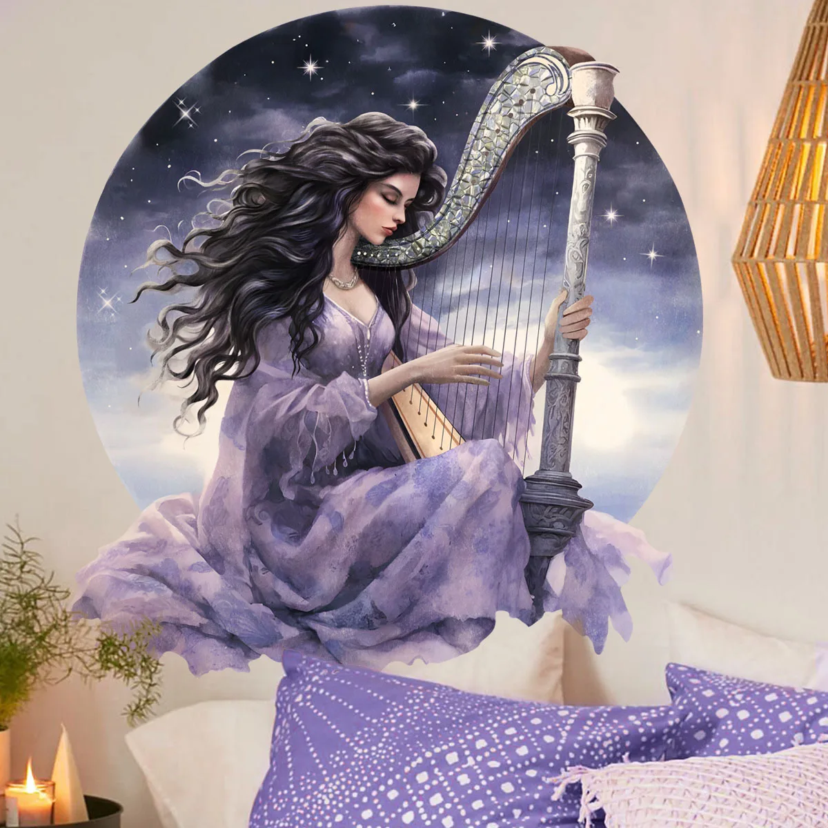 Large Beautiful Woman Glue-free Wall Sticker Self-adhesive Wall Sticker Home Decoration Wall Sticker Does Not Contain Pvc