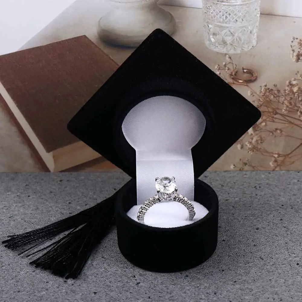 Packaging Small Graduation Gift Boxes Mini Ring Box Bachelor Cap Ring Box Earrings Jewelry Storage Jewelry Display Case