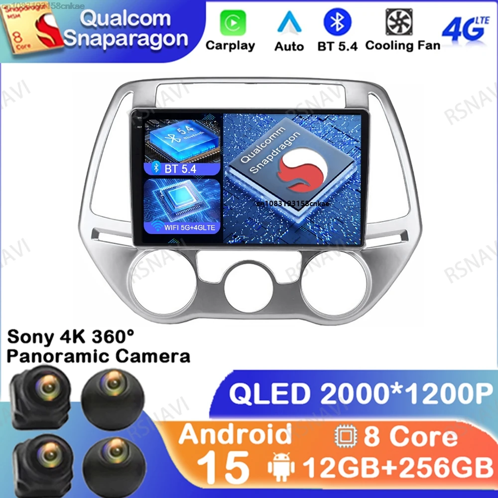 

Android 15 For Hyundai I20 2008 - 2012 5G WIFI DVD GPS DSP Stereo Autoradio Multimedia Qualcomm 4G LTE Wireless Carplay Auto BT