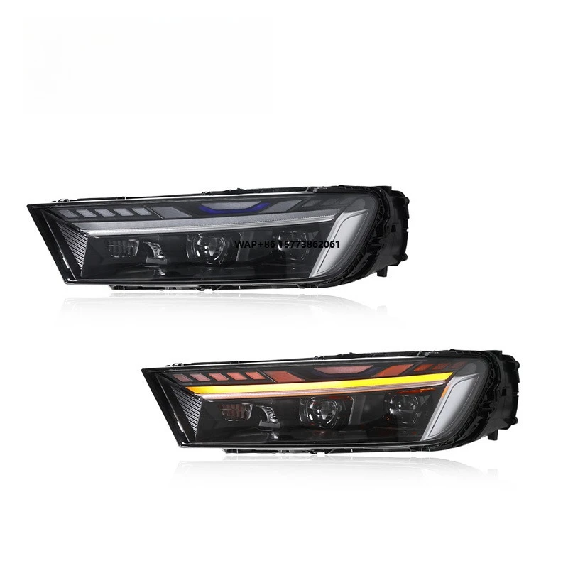 

1 Unit for Q7 Headlight Assembly Modification with 25 Types of LED Daytime Running Lights, Flow Light Steering Lens