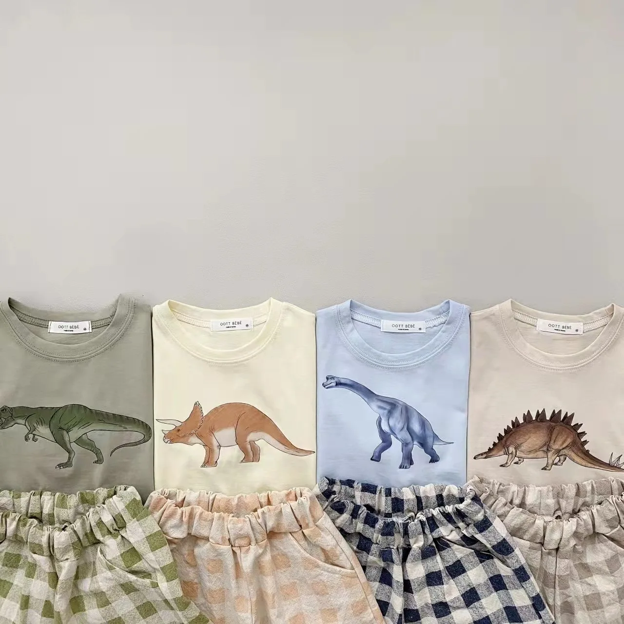 Children Clothing Spring &Summer New Kids Cute Dinosaur T-shirt for Toddler Boys&Girls Pure Short Sleeved Top for Newborn Baby