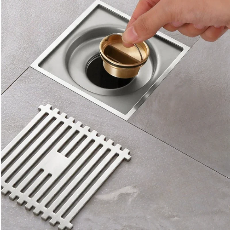 Bathroom shower floor drain made of 304 stainless steel material, kitchen square anti odor floor drain