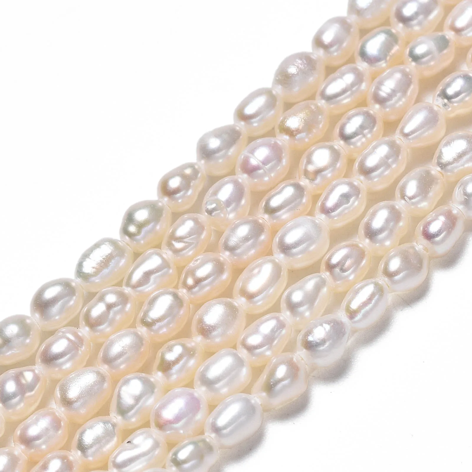 

1 Strand Rice Shape Natural Pearl Beads Cultured Freshwater Seashell Color Bead For Summer Necklace Bracelet DIY Jewelry Making