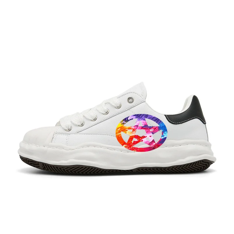 

Funky Colorful Pagan PentacleVintage Fashion Street Sneakers，The design is retro, stylish, comfortable, and versatile，Suitable f