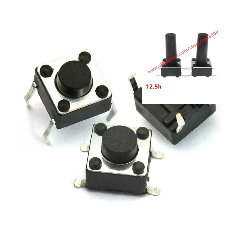

600pcs/lot 6*6*12.5MM Touch Key Button Switch 6X6X12.5 Micro Switch SMD 4pin