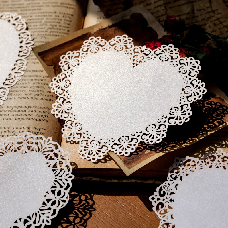 Lace Decal Collage Card Scrapbooking Shorthand Book Aesthetic Decorative Art Supplies Diary Journaling Personalized White Blank