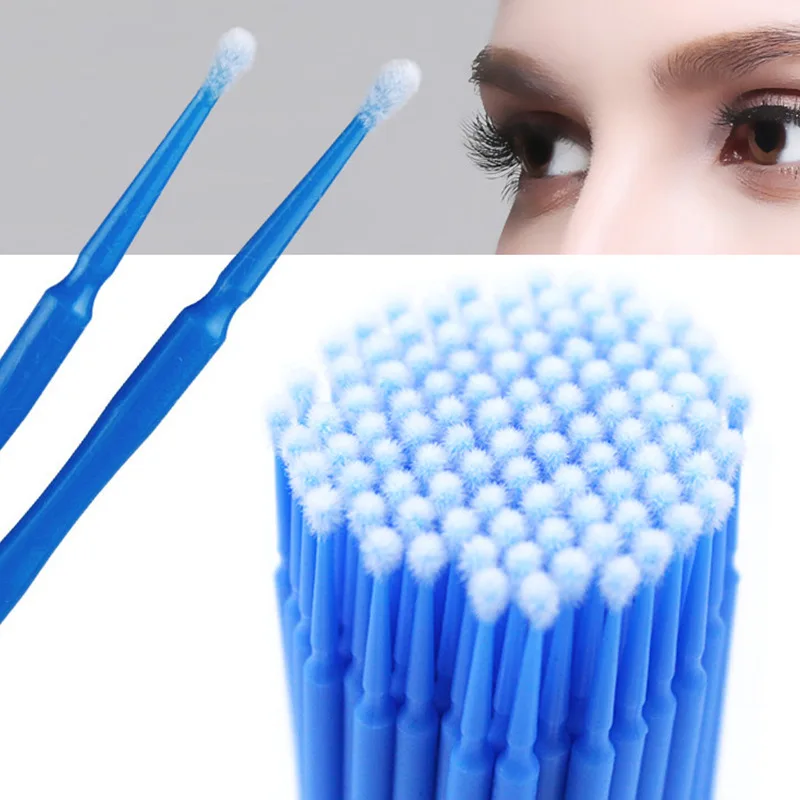 100PcsBottle Disposable Micro Brush Eyelashes Brush Extension Individual Lash Removing Swab Micro Brush For Eyelash Extension To