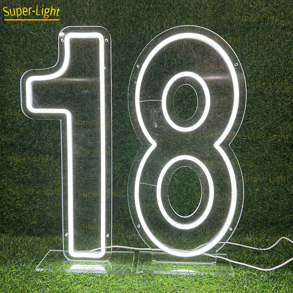 Imagem -01 - Custom Led Light up Neon Signs Número Decoração da Parede para o Quarto Decoração do Casamento Presente dos Miúdos Primeira Festa de Aniversário Lâmpada custom led light up neon signs numero decoracao da parede para o quarto decoracao do casamento presente dos miudos primeira festa de aniversario lampada 01