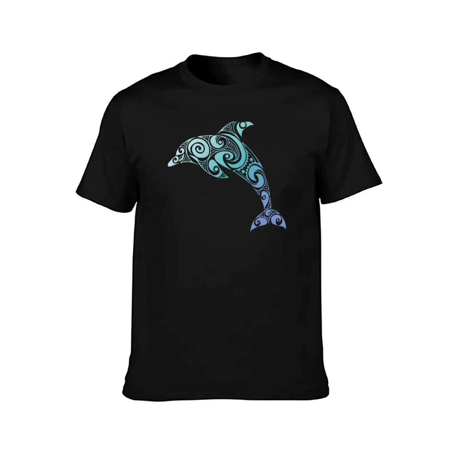 Dolphin Tribal Blue Marine T-Shirt Labor Work Casual T-Shirt
