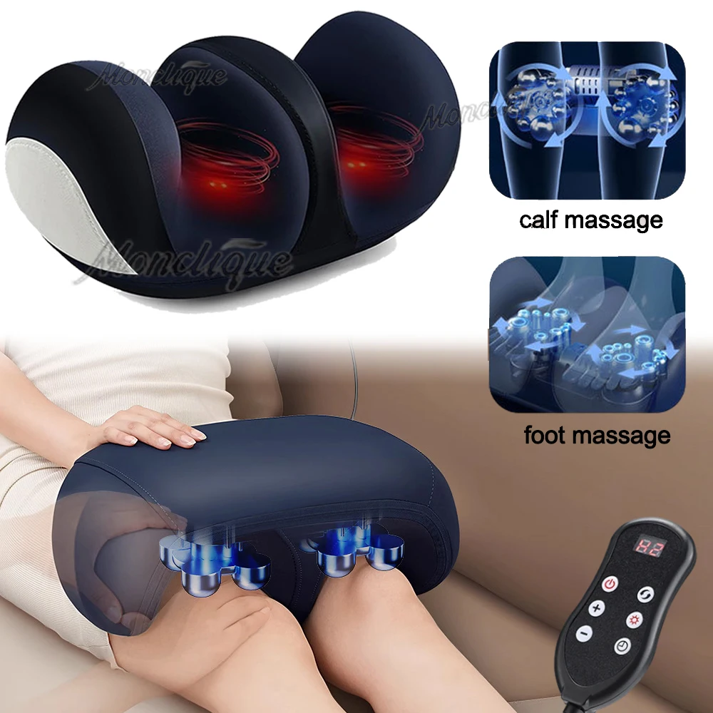 

Супер большой электрический массажер для ног, горячая компрессия, ролик для глубокого разминания теленка, мышцы ног, уход за давлением, машины для массажа тела, фитнес