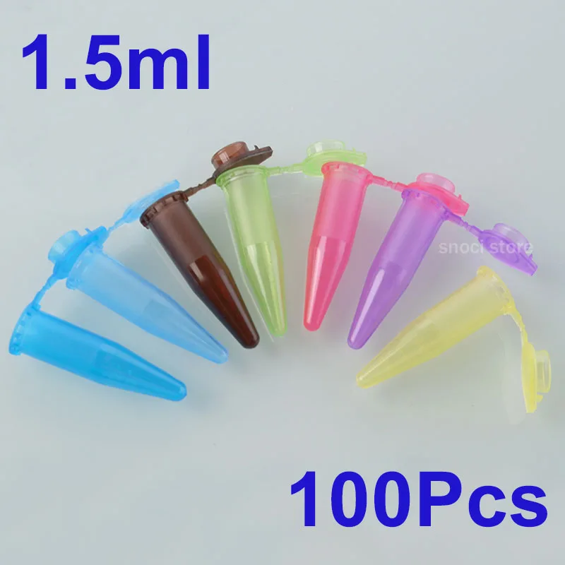 

1,5 мл лабораторная полипропиленовая пластиковая пробирка флакон с центрифужной пробиркой с крышкой с юбкой для лабораторных экспериментов 100 шт.