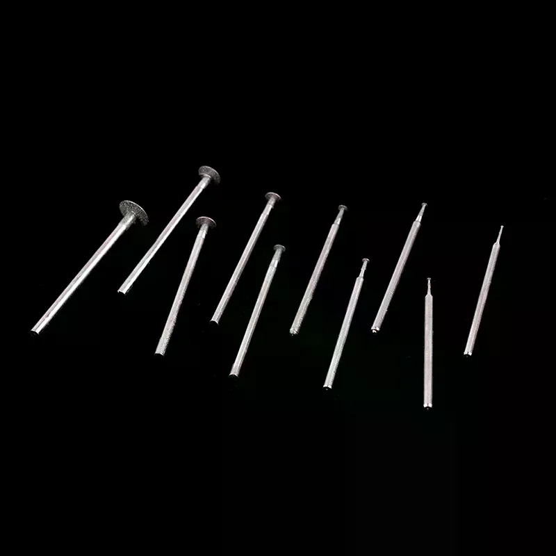 10PCS Grinding Bit Accessory Ultra-Thin T Head Shank Diamond Mounted Point Stone Jade Carve Polish Engrave Tool