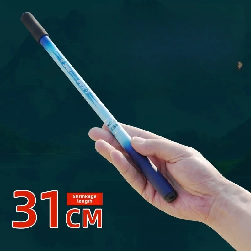 

Ультракороткая портативная удочка 31 см для ручьевой ловли, сверхлегкая, с двойным креплением, детская телескопическая удочка для активного отдыха