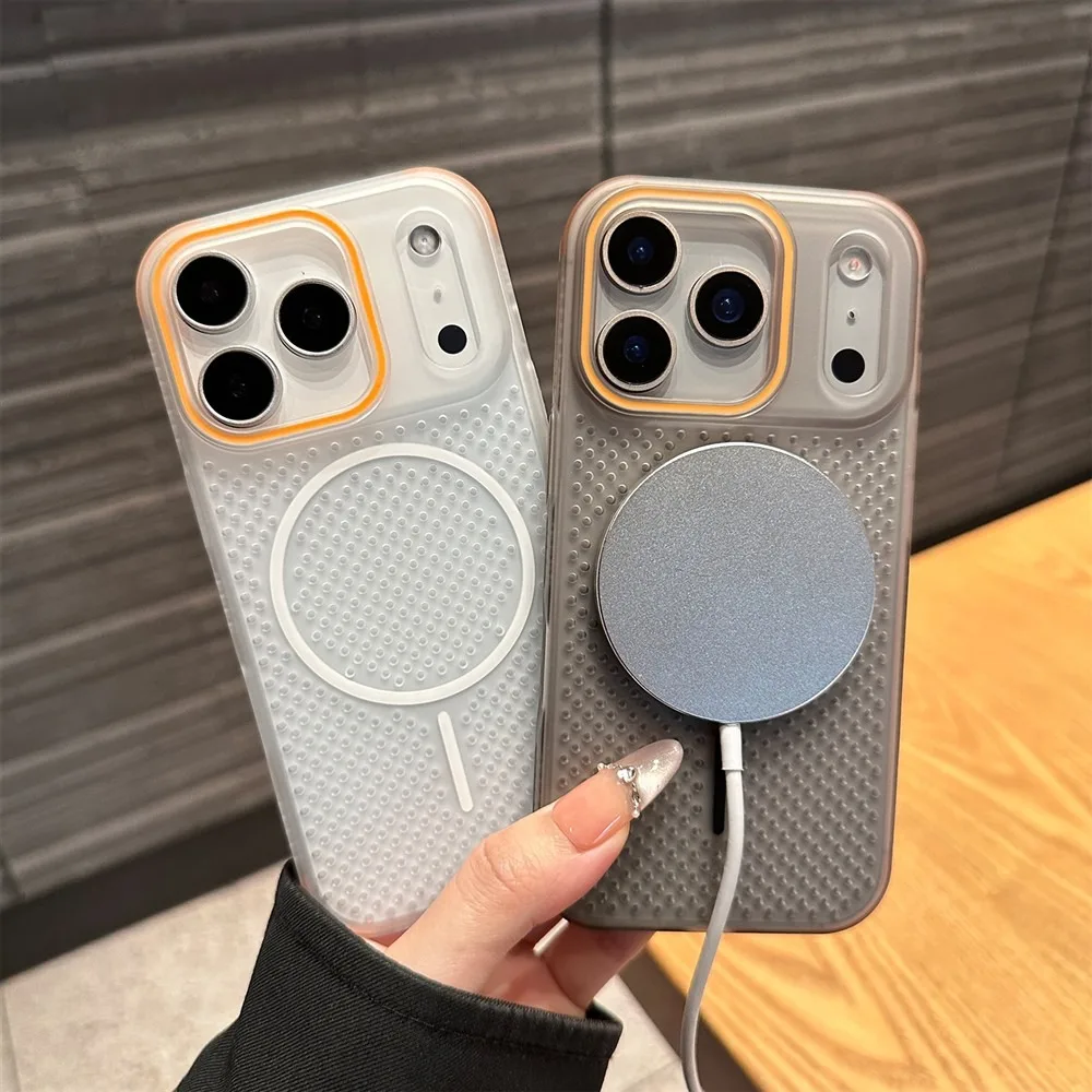 Per iphone17pro Custodia magnetica ultra sottile con dissipazione del calore cava per iPhone 17 Air 16 13 17 Pro Max 15 14 Plus Magsafe Cover
