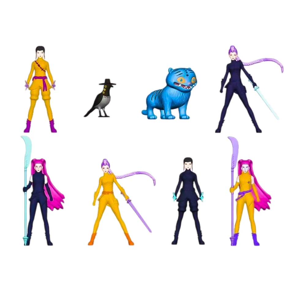 5 قطعة/المجموعة Kpop شيطان الصيادين عمل الشكل لعبة Derpys النمر رومي ميرا زوي كس تمثال دمية لمحبي هدية