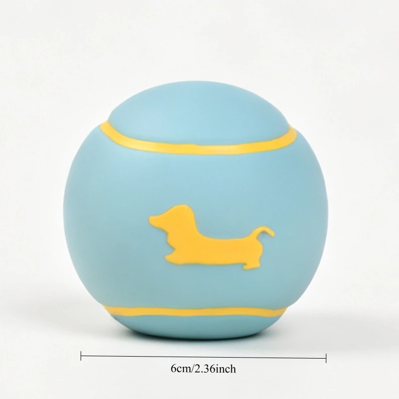Dog Chew Toy Pet Squeaky Ball Toy Teeth Care Cartoon Rubber Latex Tennis Interactive Trainning Puppy Pet Dog Supplies
