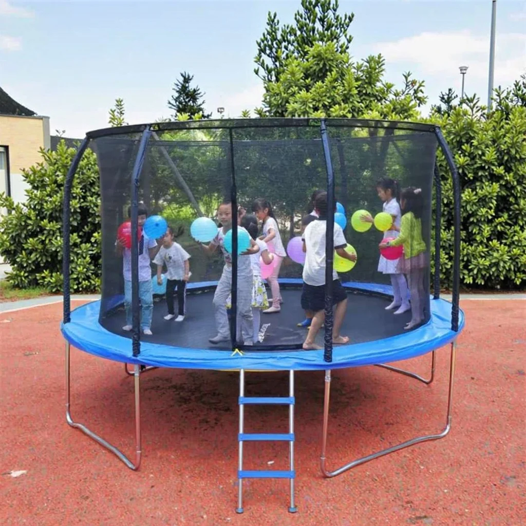 Cheap Customized Wholesale  Big Garden Round Outdoor Trampoline With Enclosure Safety Net