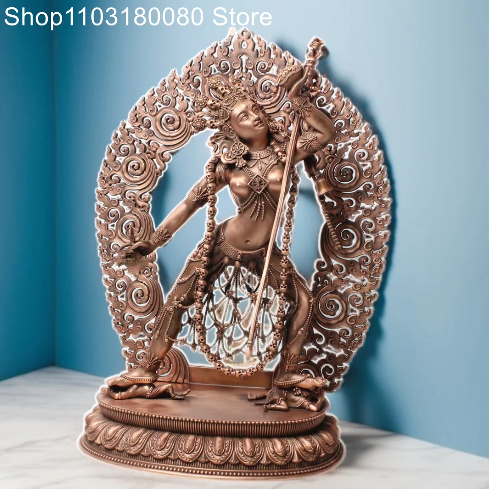 Exquisite Red copper Carving Na Lo Kama Naro Kachod Vajrayogini Buddha statue Tibet buddhism sculpture 36cm,25cm