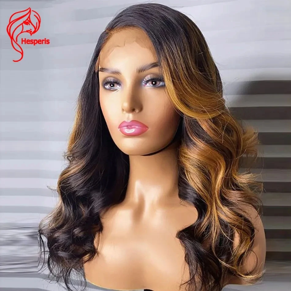 

Hesperis Body Wave Transparent Lace Front Wig Human Hair Blonde Highlight Silk Base Lace Closure Human hIair Wigs For Women