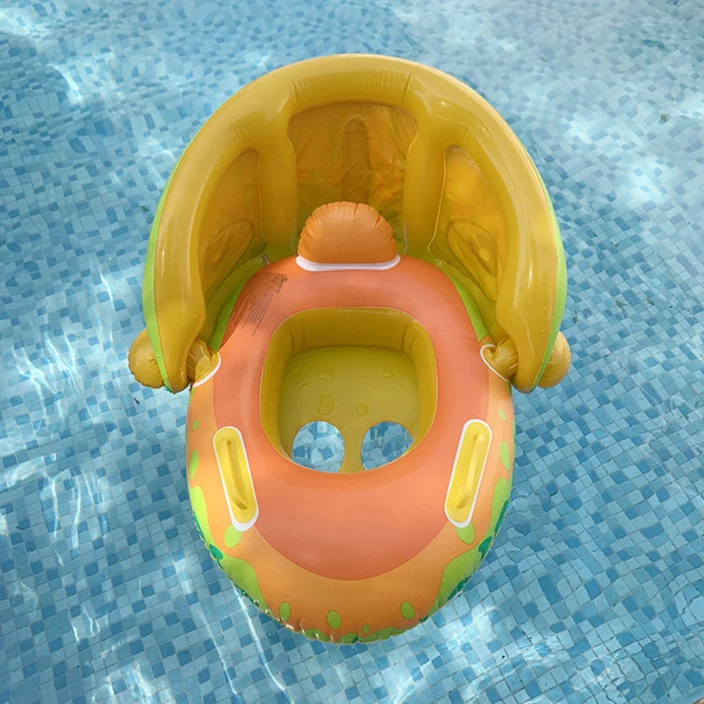 Baby Float Ring Inflatable Kids Trainer Infant Swimming Sunshade Swim Child Summer Circle Seat Rings Buoy Beach Pool Accessories