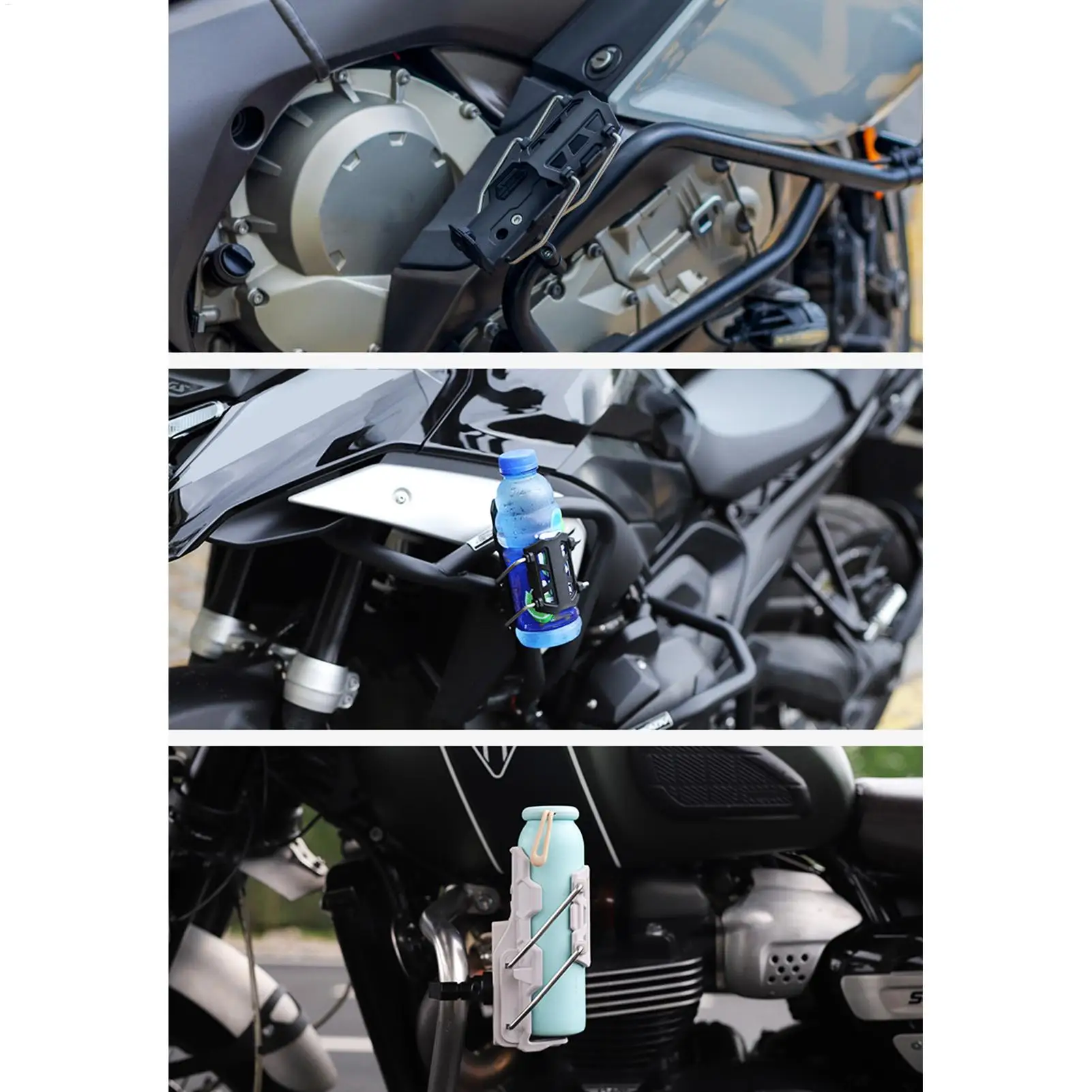 

Bike Water Bottle Holder Handlebar Drink Cage Automatic Clamp 360 Degree Rotating Adaptive Water Bottle Mount For Biking Cycling