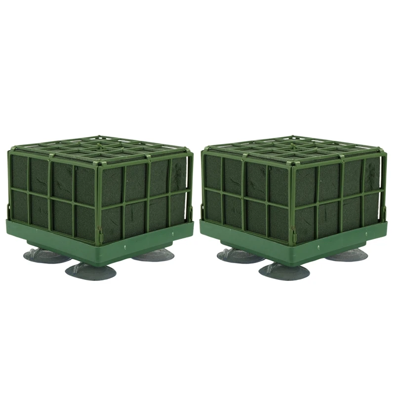 ABNM 2-delige vierkante bloemschuimkooi bloemenstandaard met steekschuim en zuignap, voor bruiloftstafel middelpunt bloemstuk