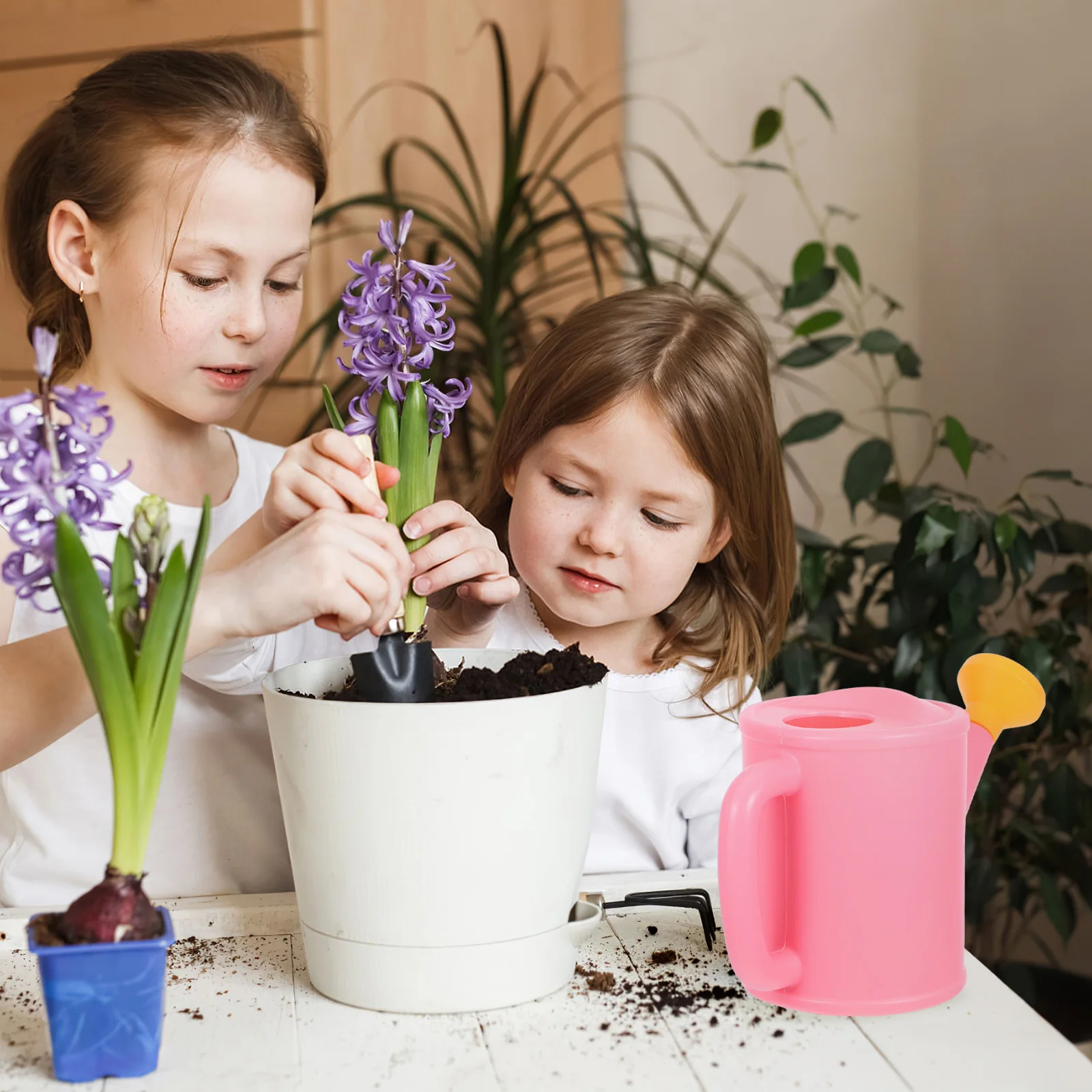 

Plastic Watering Can For Kids Flower Garden Tool Portable Sprinkling Can Outdoor Beach Sand Play Bath Pink