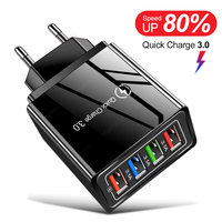 USB Charger 4 Port Fast Charging Phone Charger Power Adapter For iPhone Samsung Xiaomi Huawei Multi Port EU/US Plug Wall Charger