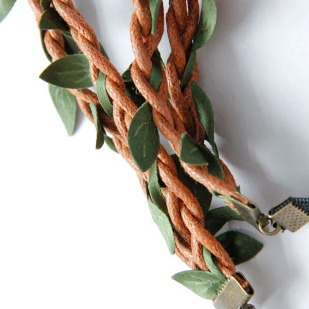 

Rose Flower Headband Floral Hair Hoop Braided Rope Long Wear For Party Wedding Festival Travel Photography Women Headband