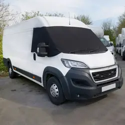 For Fiat Ducato Peugeot Boxer Citroen Relay Motorhome Windscreen Blackout Blind Screen Cover Black Car Sunshades