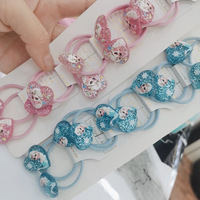 Anime Figures Frozen Hair Rope Kids Elsa Princess Hair Accessories Baby Girls Fashion Party Hair Ring Headdress Toys Gifts