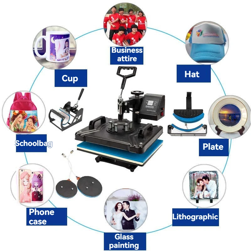 Flat Hot Stamping Machine 360 ° Rotary Hot Press Machine For Printing Mobile Phone Cases Cups Heat Transfer Sublimation Printer