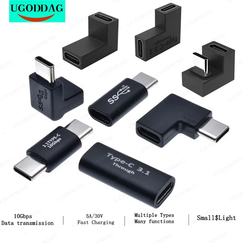 USB 3.1 Type C Adapter Female To Male Converter 10 Gbps USB C Charge Data Sync Extension Connector Plug for Laptop Tablet Phone