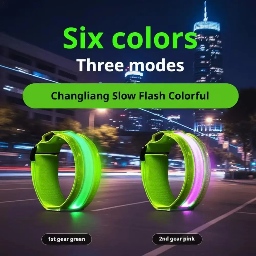 

2Pcs Safety LED Light Armband 3 Modes Waterproof Luminous Arm Band Creative Portable Warning Wristband Outdoor Sports