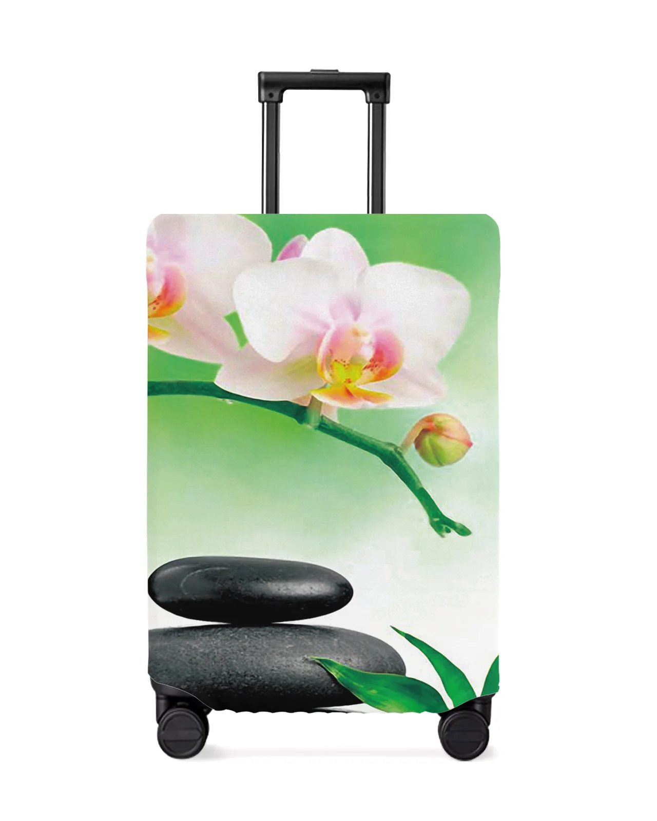 

Zen Stones Orchids Flower Green Bamboo Luggage Protective Cover Travel Accessories Suitcase Elastic Dust Case Protect Sleeve