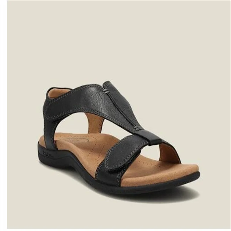 Women Sandals Summer Comfort Solid Orthopedic T-Strap Hook Loop Ladies Casual Wedges Beach Shoes Plus Size Sandalias