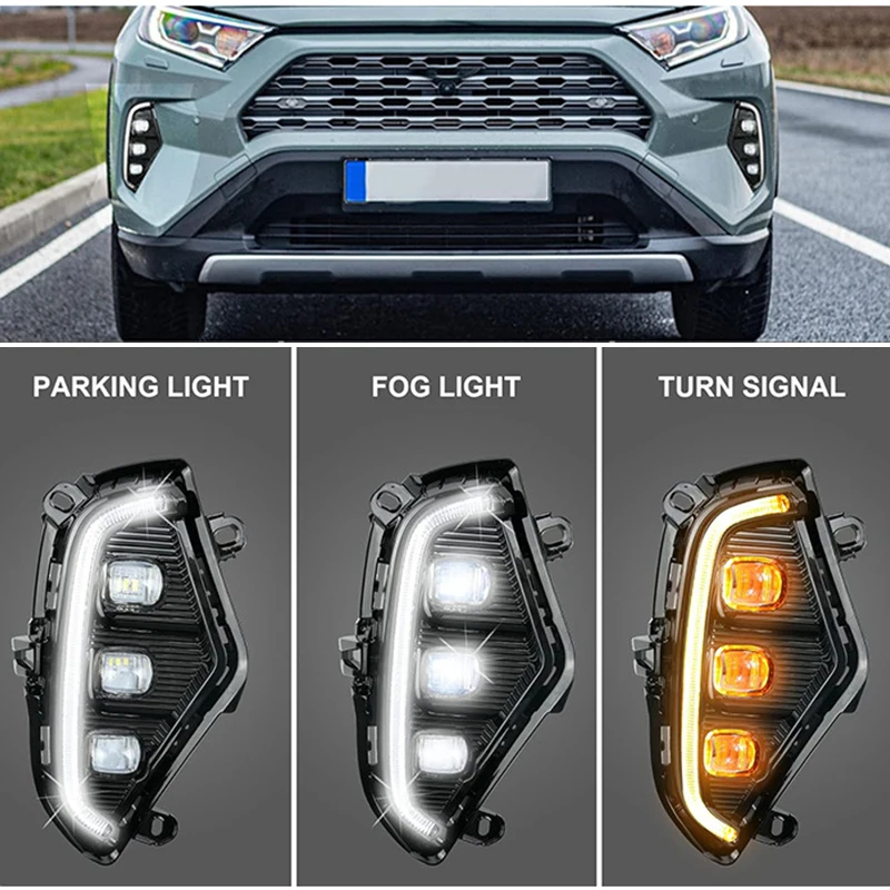 

Pair Car LED Fog Lamp For Toyota RAV4 2018 2019 2020 2021 Fog Light Bulb Car Running Light Auto LED Light