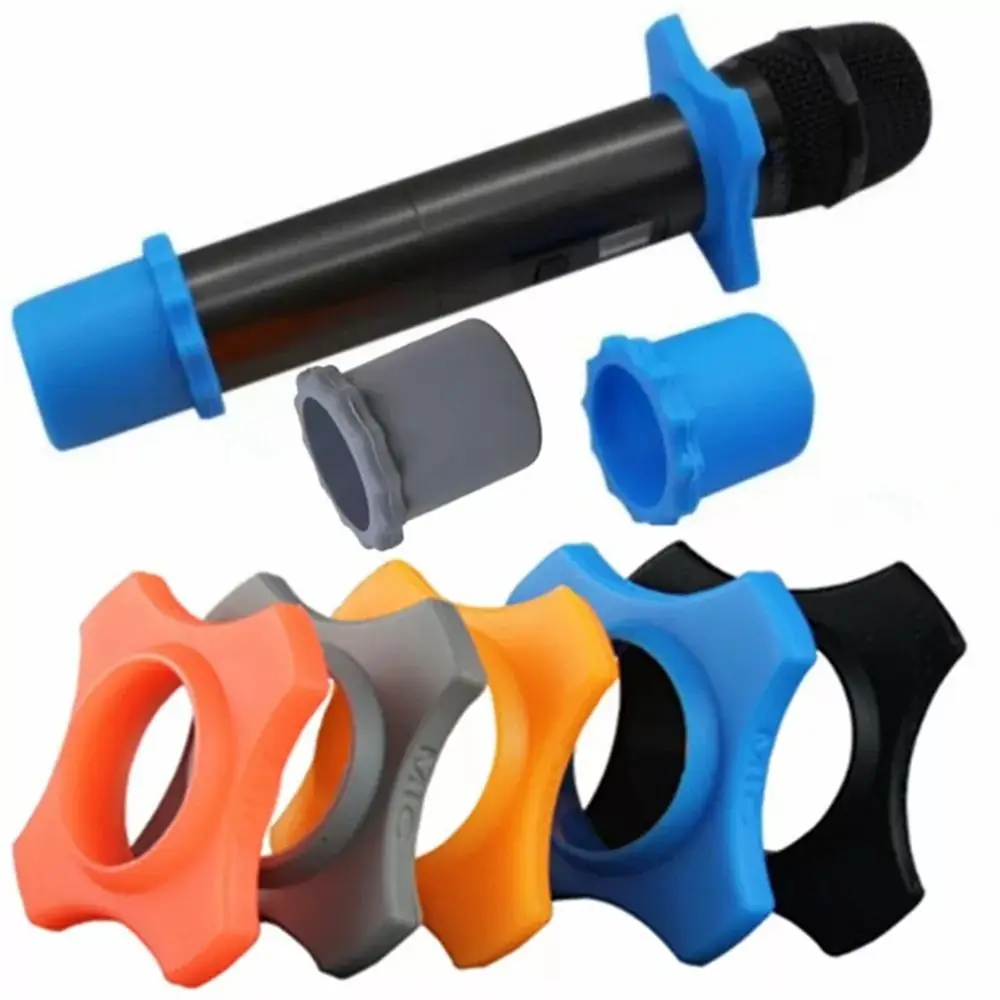 Shakeproof Silicone Microphone Holder Anti-Rolling Mic Protection Ring Bottom Rod Sleeve for BBs Mic KTV DJ Device