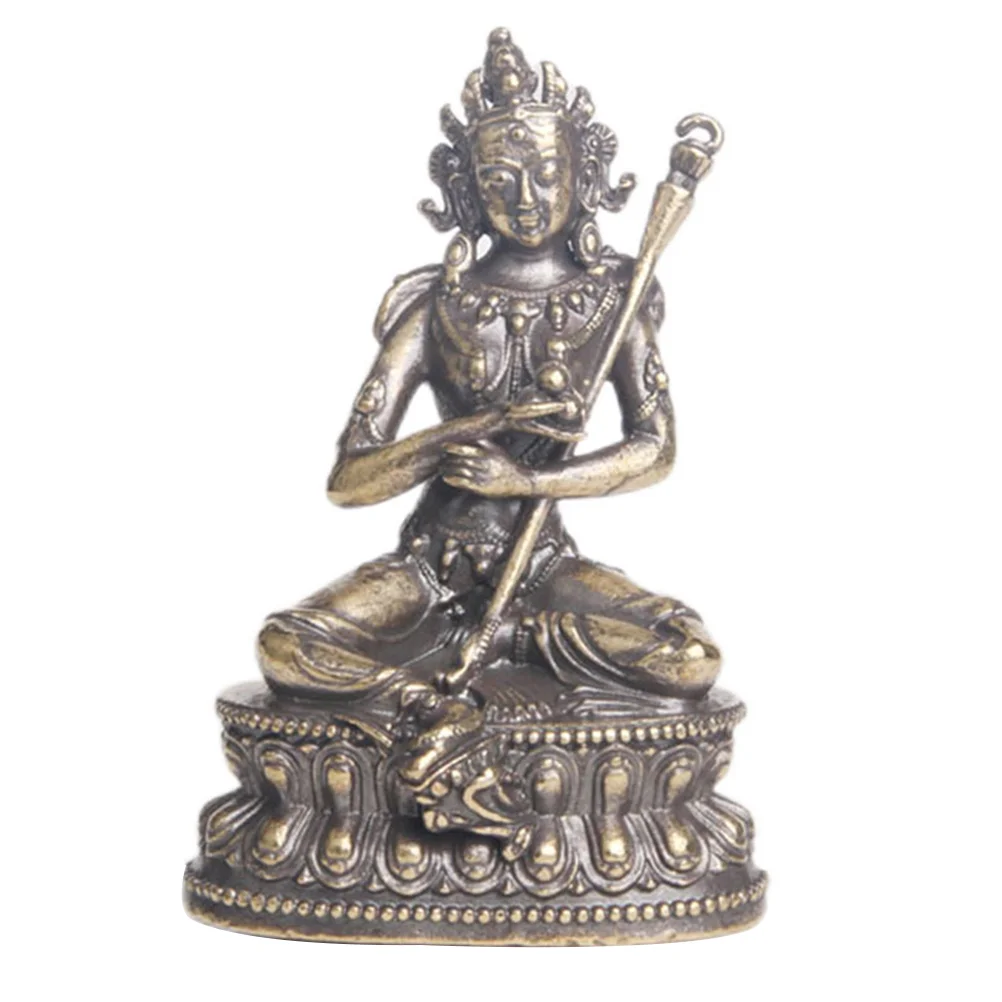 

Statue Decor Buddha Ornament Retro Brass Car Figurine Office Monk Statues Plant