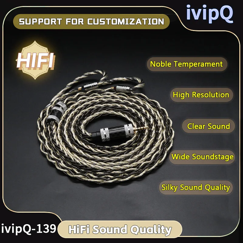 كابل سماعة أذن Ivipq ، كابل رئيسي بالإضافة إلى ، mmcx/2pin ، */n5005/e900 لـ fudu perfomer8 f1 pro 10 himalaya performer8 s12 pro