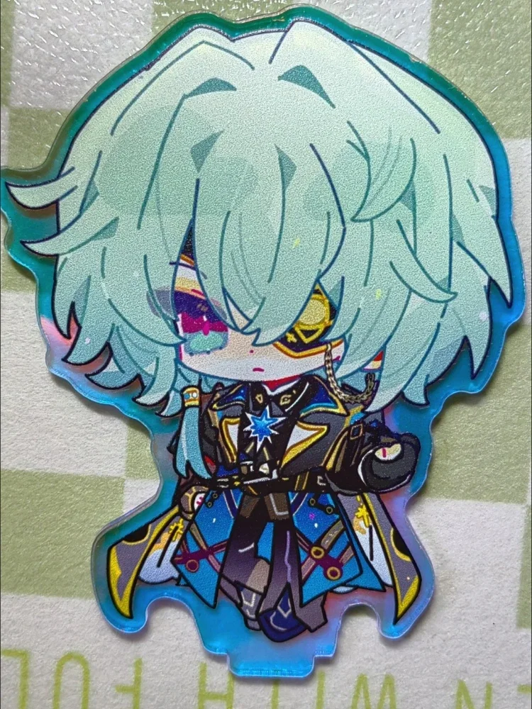 هونكاي: نجمة السكك الحديدية التشفير Hyacine Mydei Anaxa Phainon الملونة المفاتيح قلادة الليزر كيرينغ ل حامل مفتاح السيارة هدايا مزخرفة