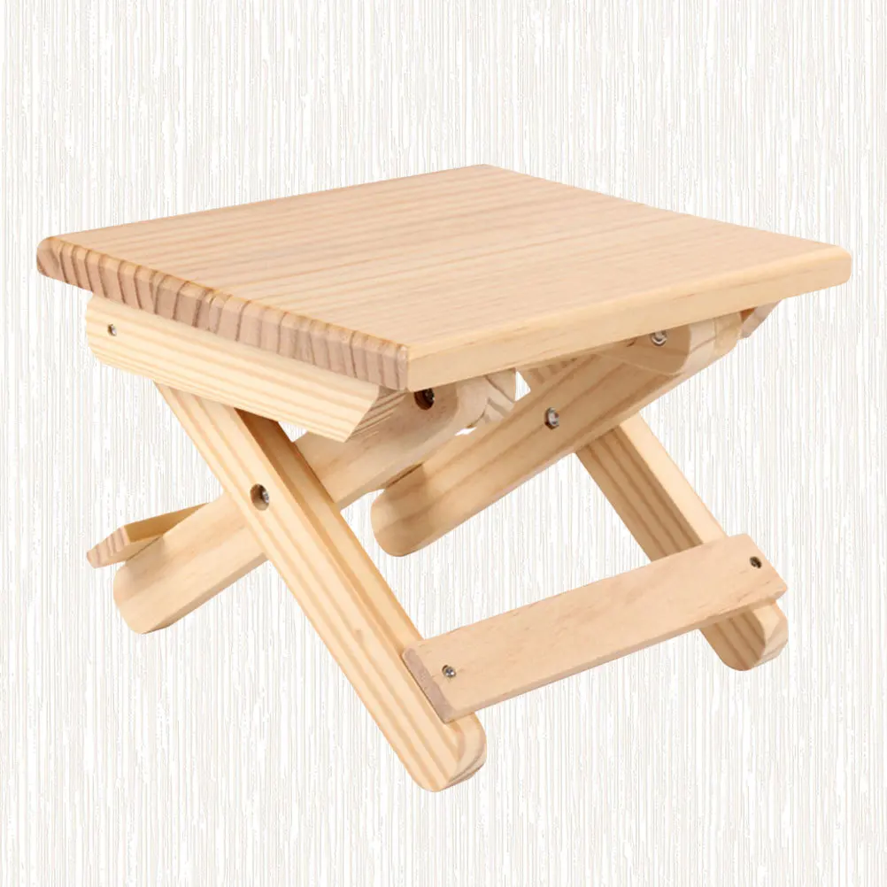 

Wooden Foldable Taboret Camping Chair Fishing Chairs Outdoors Folding Stool Durable Compact Picnic Park Travel Gift Beach