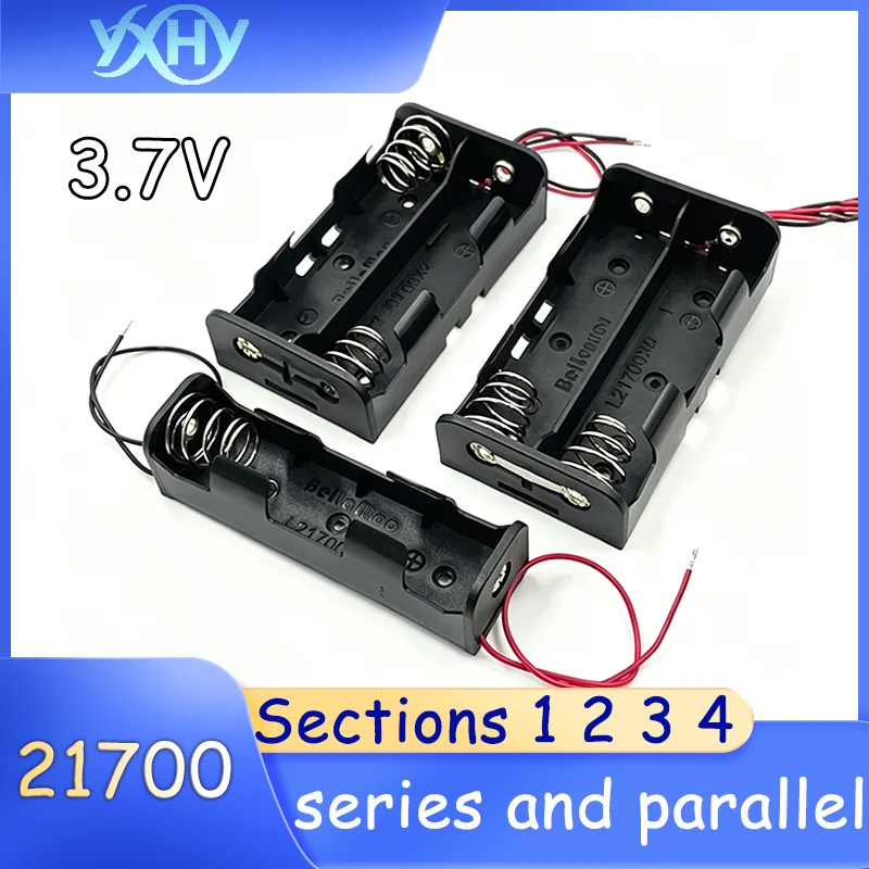 1PCS Section 1 2 3 4 21700 lithium battery holder with battery compartment and wire connected in series and parallel with two 21