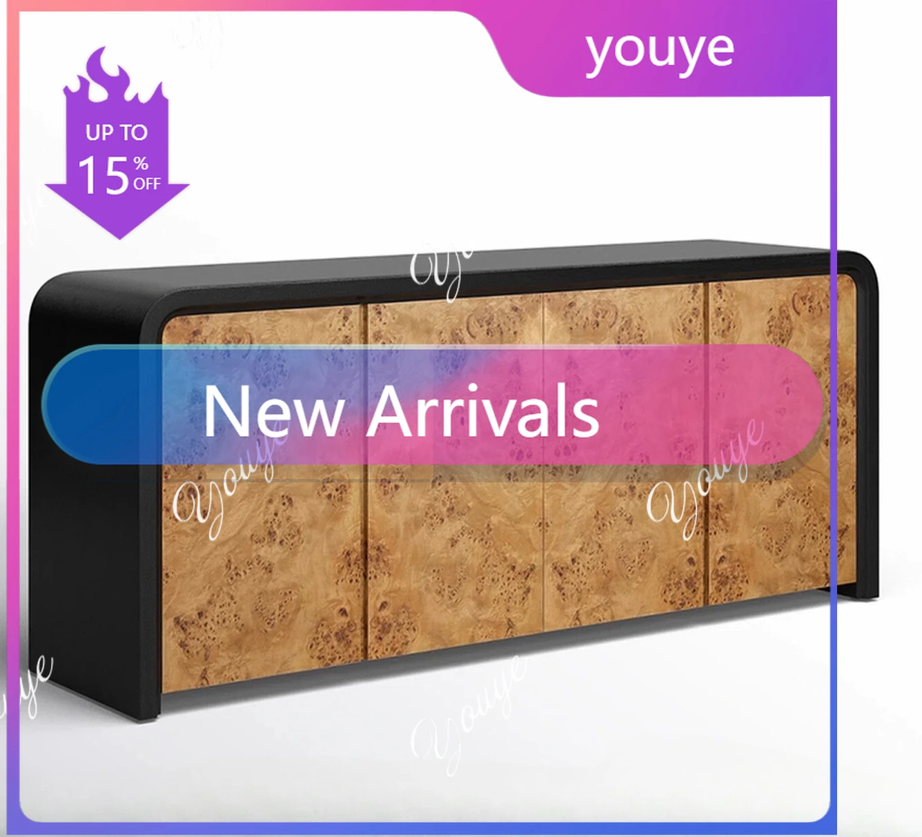 

N French vintage nodule sideboard, multi-functional tea and wine cabinet, wall-to-wall entry, decoration TV cabinet