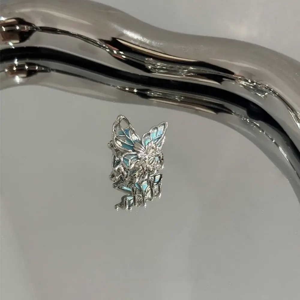 Sweet Hollow Mini Butterfly Hair Claw Y2k Candy Color Animal Hair Clip Alloy Small Size Butterfly Hairpin Wedding