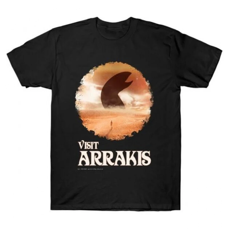 

Visit Arrakis 0408 DUNE Sic fi fan Gift t shirt 100% cotton printed tee Short-sleeve Graphic clothes All size Tops S-6XL