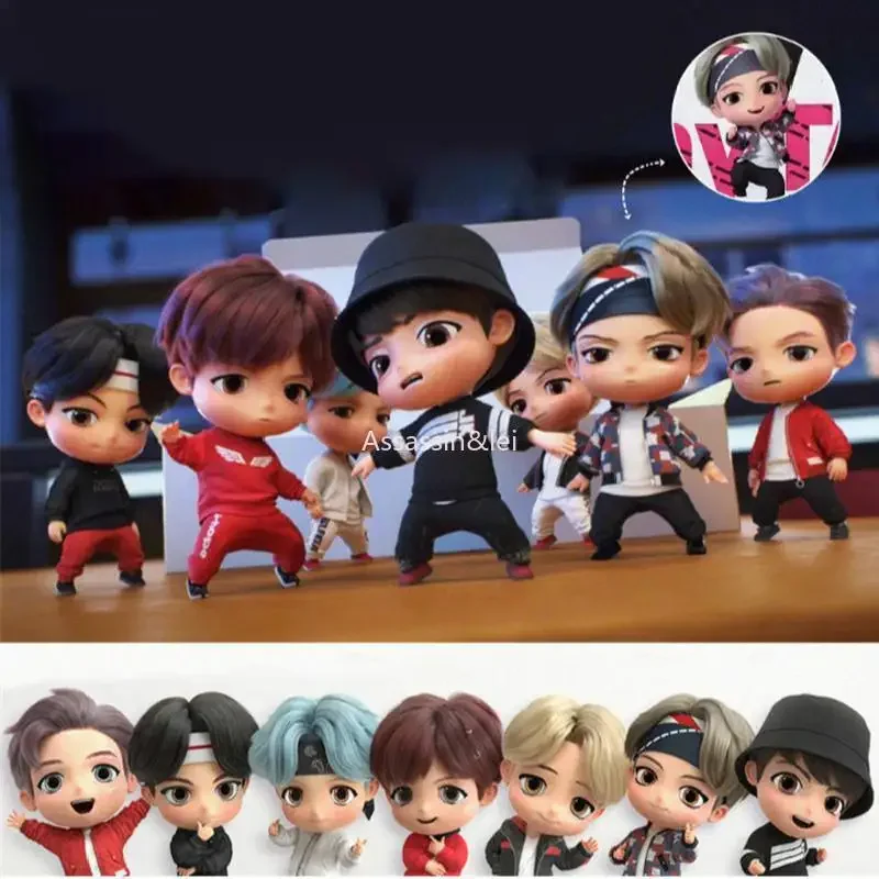 7pcs/set Bangtan Boys Groups Rm Jin Suga Jhope Jimin V Jungkook Doll Model Toy Action Figure Star Idol Cute Army Gift For Kids